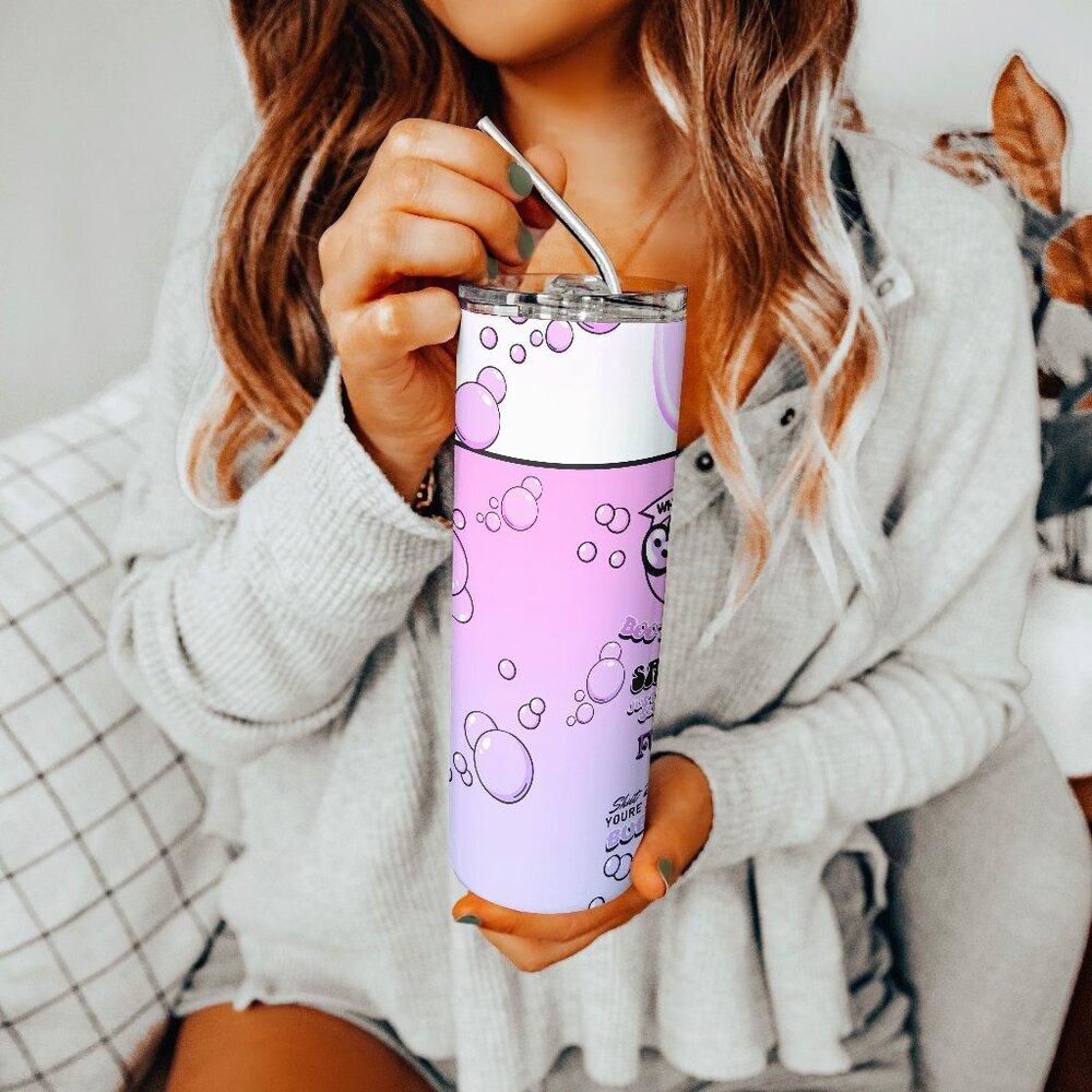 Blow Me Spray Bubblegum Ombre Funny 20oz Skinny Tumbler - Picture 2 of 4